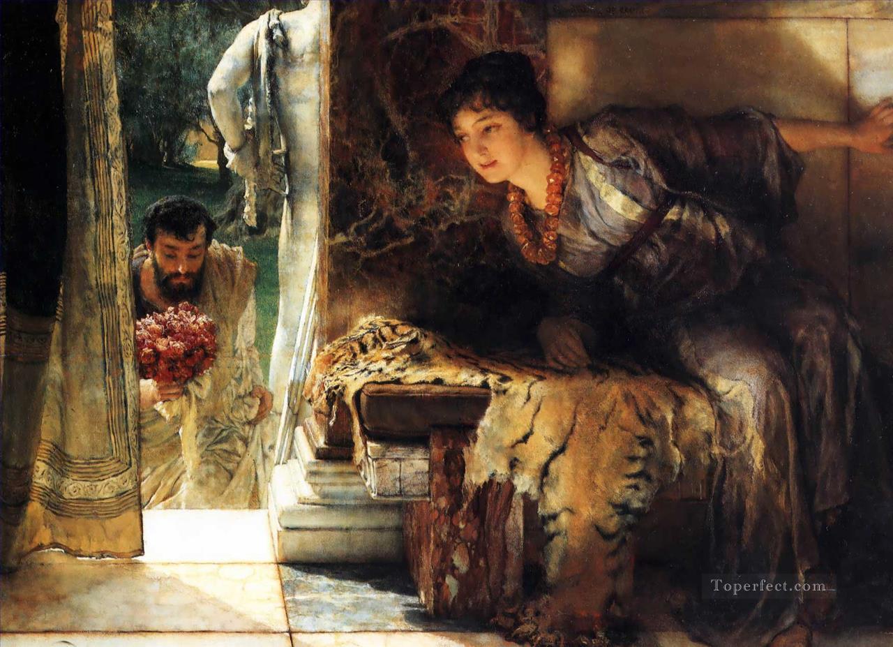 welcome footsteps Romantic Sir Lawrence Alma Tadema Oil Paintings